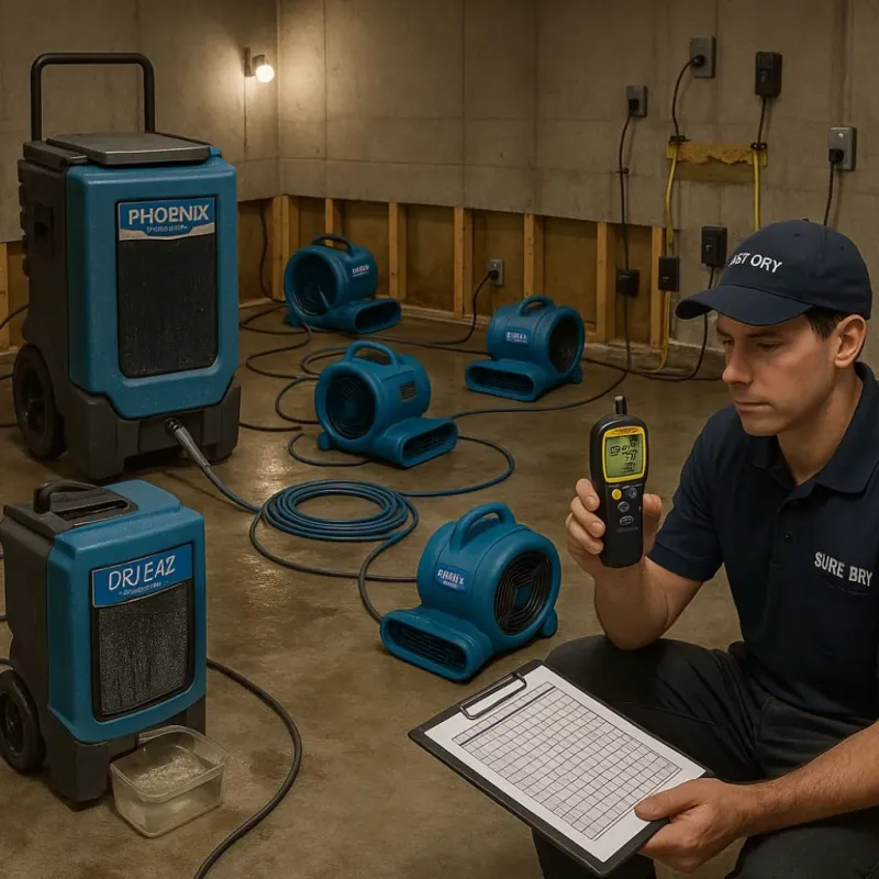 Structural Drying and Dehumidification process in Chattahoochee Hills, GA